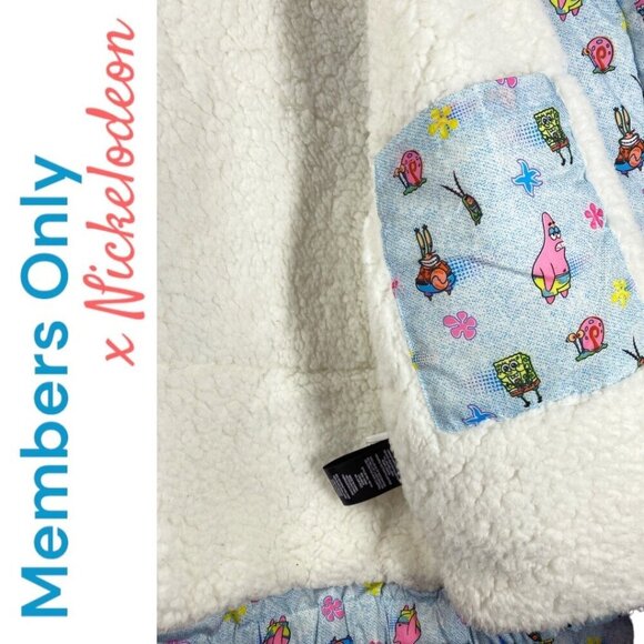 MEMBERS ONLY x NICKELODEON SPONGE BOB Full Zip Fleece Lined Puffer Jacket Medium - Picture 7 of 10